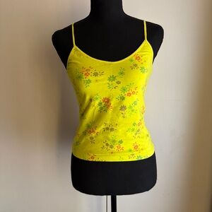 Victorias Secret PINK Green Flower Print Cami Camisole Women’s Size Medium